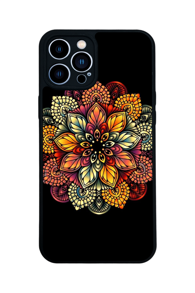 iPhone 13 Pro Max Uyumlu Mandala Tasarımlı Glossy Premium Kılıf