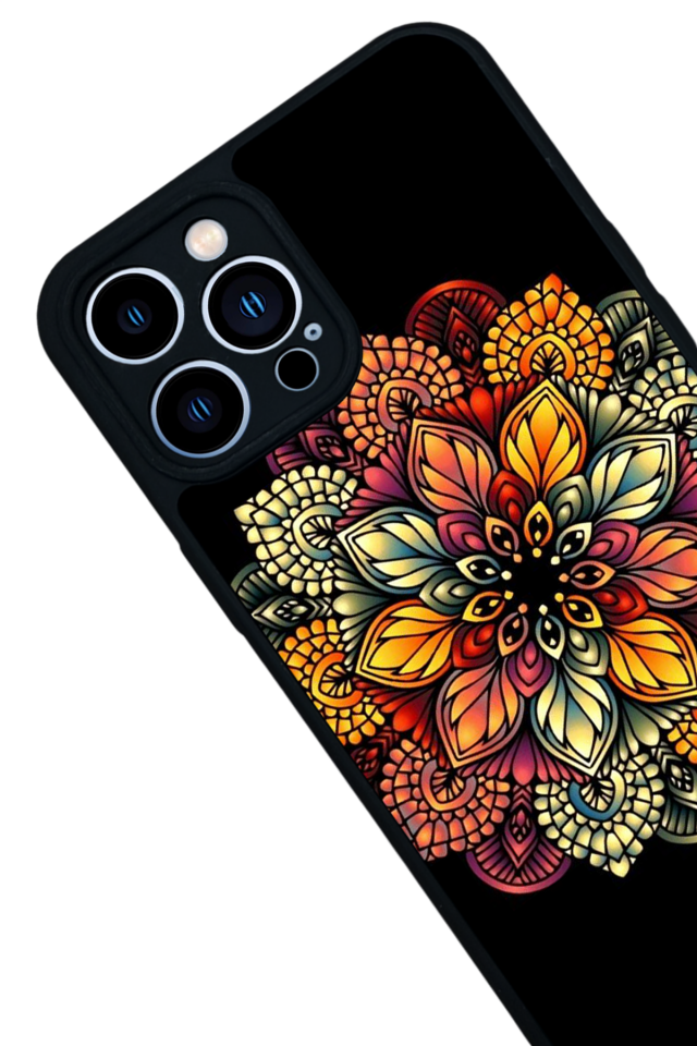 iPhone 13 Pro Max Uyumlu Mandala Tasarımlı Glossy Premium Kılıf