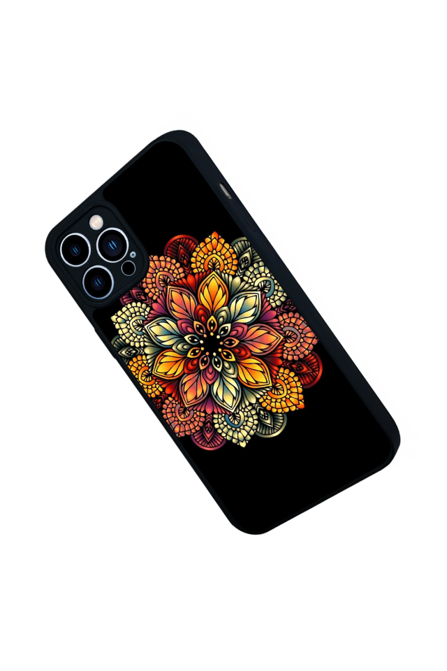 iPhone 13 Pro Max Uyumlu Mandala Tasarımlı Glossy Premium Kılıf