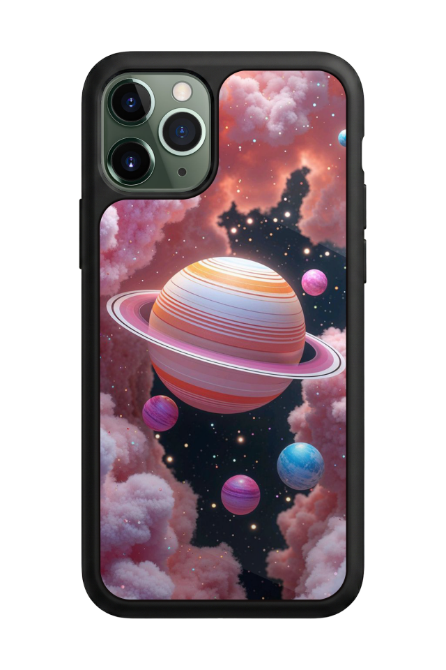 iPhone 11 Pro Max Uyumlu Uzay Tasarımlı Glossy Premium Kılıf