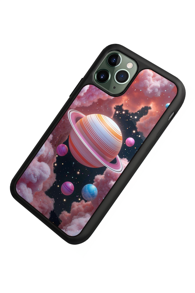 iPhone 11 Pro Max Uyumlu Uzay Tasarımlı Glossy Premium Kılıf
