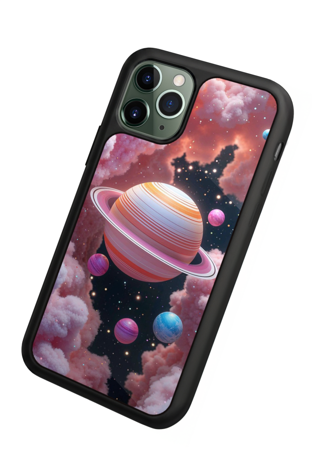 iPhone 11 Pro Max Uyumlu Uzay Tasarımlı Glossy Premium Kılıf