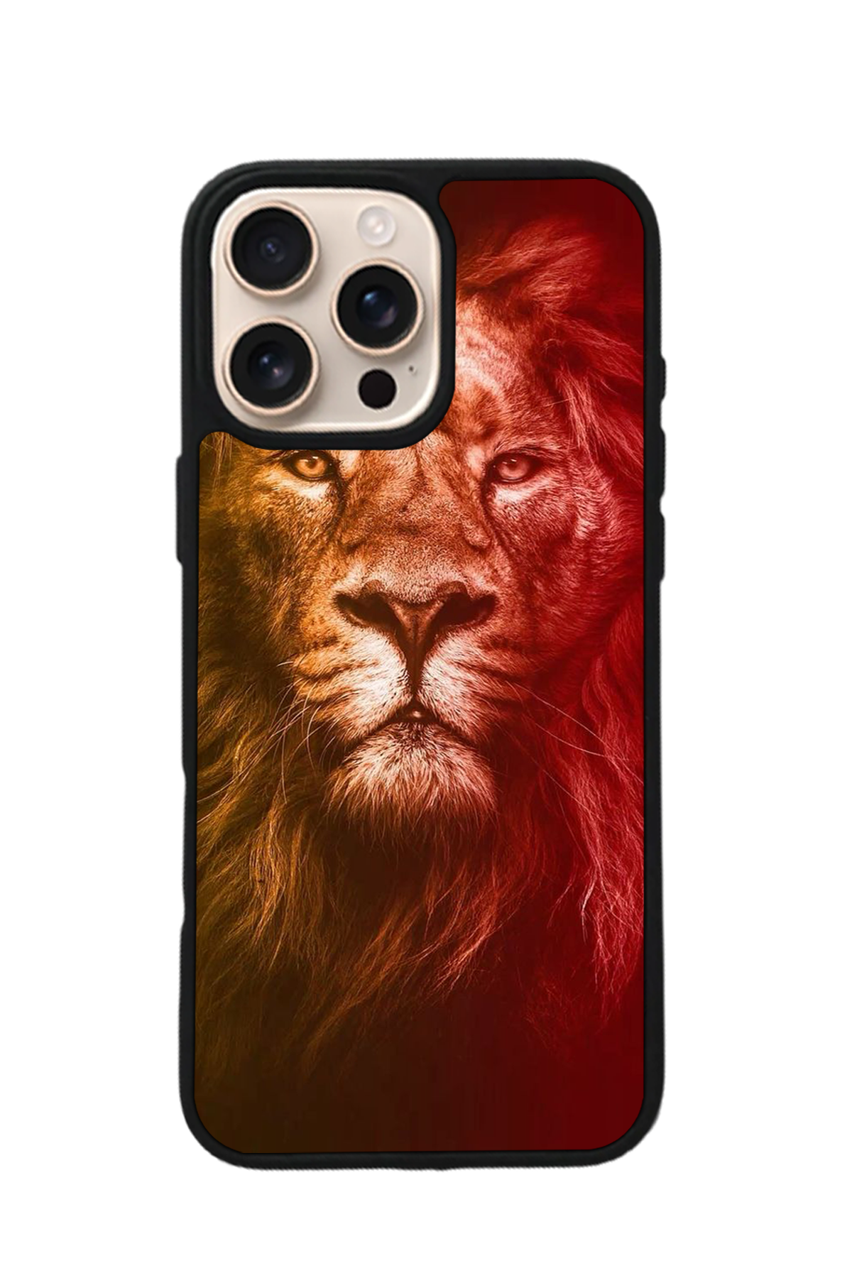 iPhone 16 Pro Uyumlu Aslan Tasarımlı Glossy Premium Kılıf