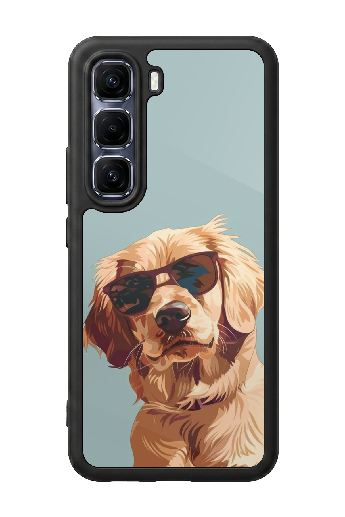 Infinix Hot 60 Pro Plus Uyumlu Golden Kopek Tasarımlı Glossy Premium Kılıf