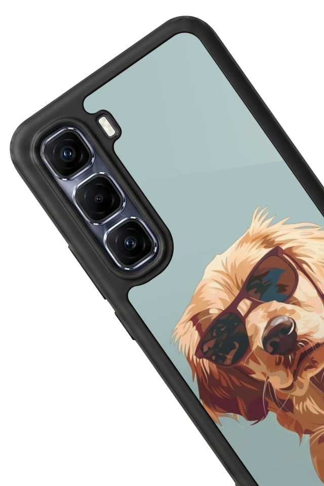 Infinix Hot 60 Pro Plus Uyumlu Golden Kopek Tasarımlı Glossy Premium Kılıf