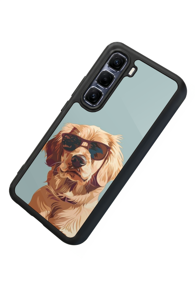 Infinix Hot 60 Pro Plus Uyumlu Golden Kopek Tasarımlı Glossy Premium Kılıf