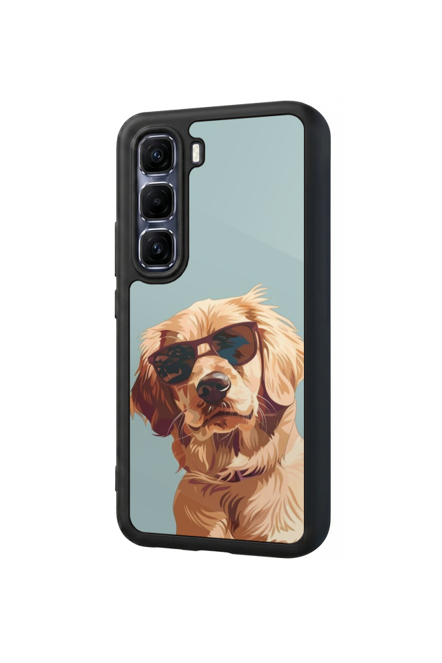 Infinix Hot 60 Pro Plus Uyumlu Golden Kopek Tasarımlı Glossy Premium Kılıf