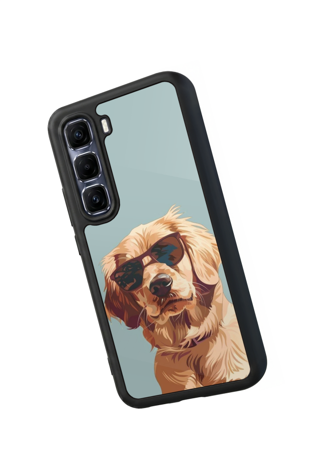 Infinix Hot 60 Pro Plus Uyumlu Golden Kopek Tasarımlı Glossy Premium Kılıf