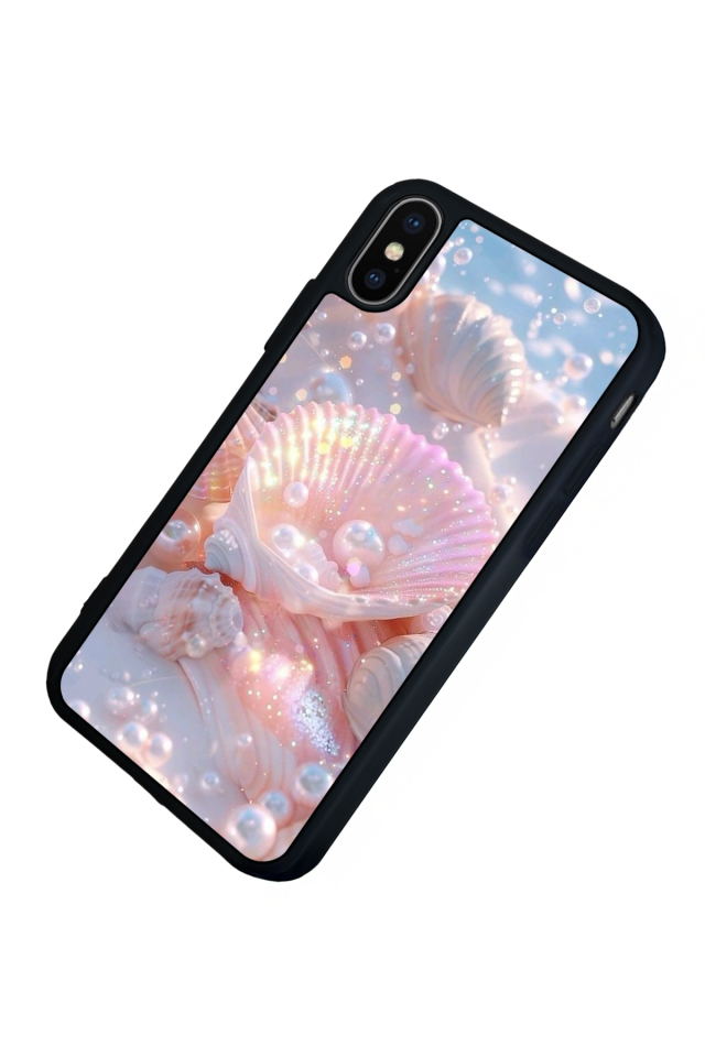 iPhone X/ XS Uyumlu  İnci Tasarımlı Glossy Premium Kılıf