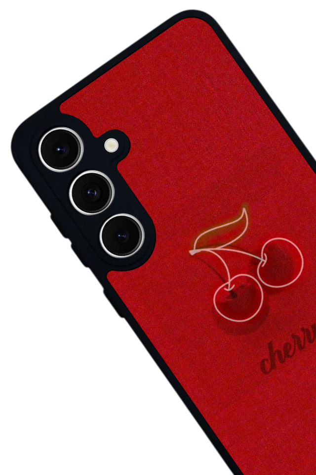 Samsung Galaxy S24 FE Uyumlu Kiraz Tasarımlı Glossy Premium Kılıf