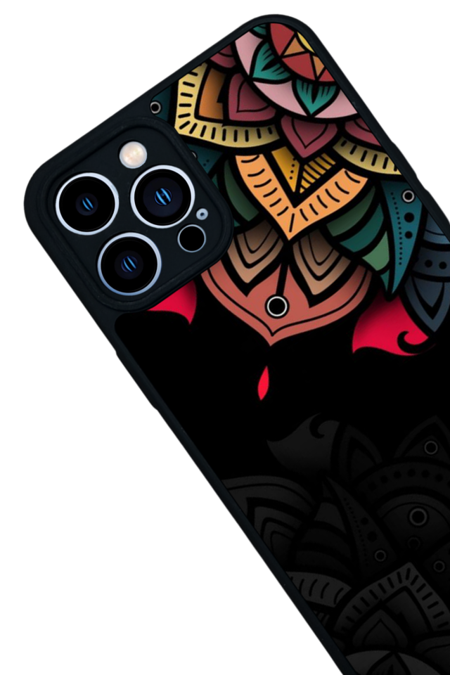 iPhone 13 Pro Max Uyumlu Mandala Tasarımlı Glossy Premium Kılıf