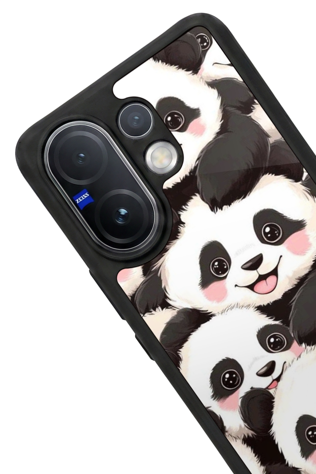 Vivo V60 Uyumlu Panda Tasarımlı Glossy Premium Kılıf