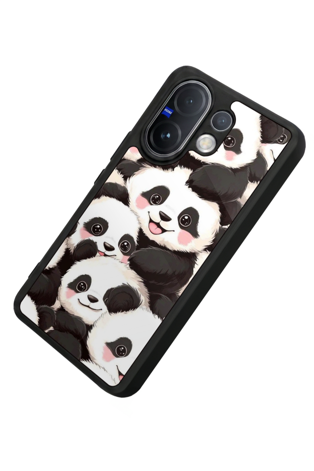 Vivo V60 Uyumlu Panda Tasarımlı Glossy Premium Kılıf