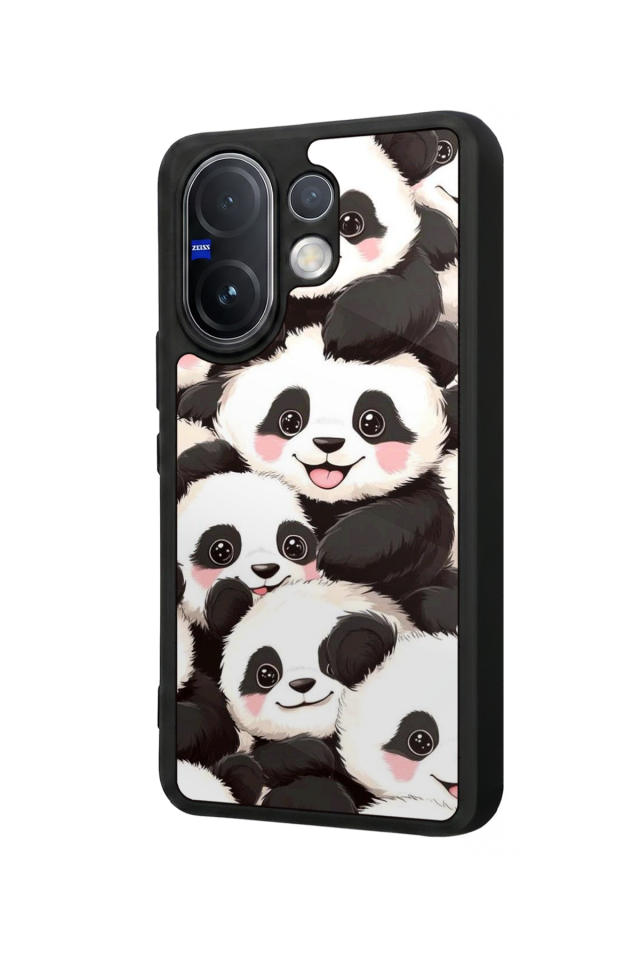 Vivo V60 Uyumlu Panda Tasarımlı Glossy Premium Kılıf