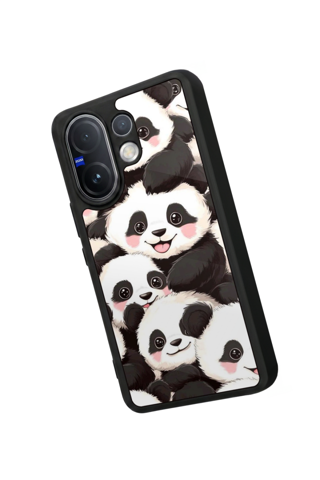 Vivo V60 Uyumlu Panda Tasarımlı Glossy Premium Kılıf