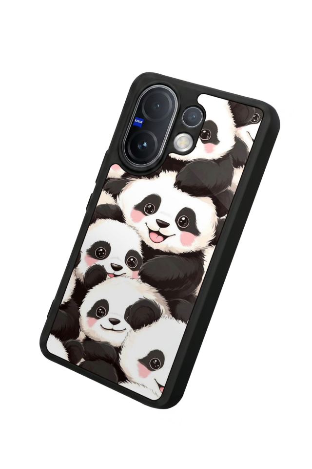 Vivo V60 Uyumlu Panda Tasarımlı Glossy Premium Kılıf