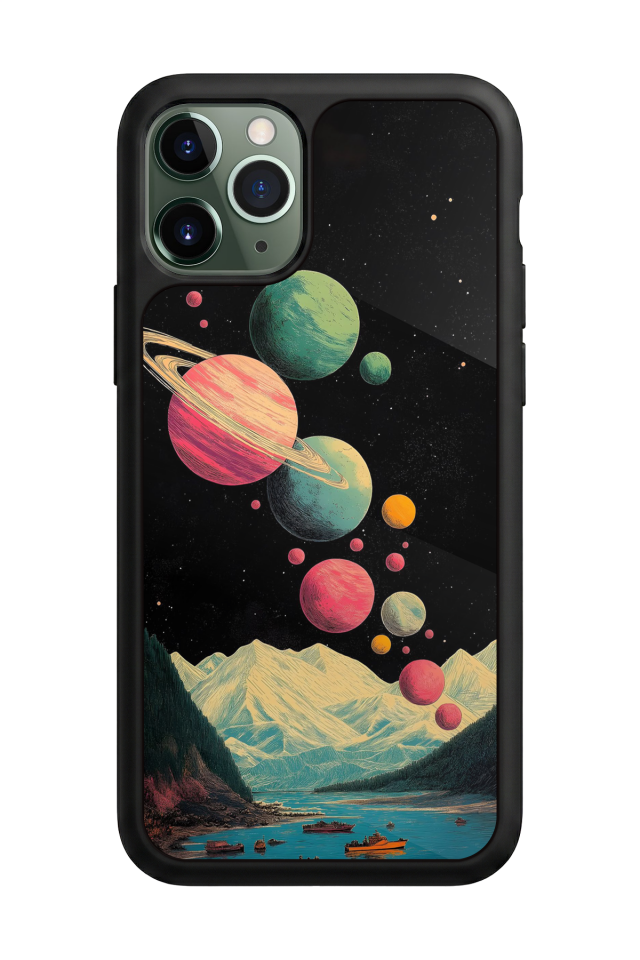 iPhone 11 Pro Max Uyumlu Uzay Tasarımlı Glossy Premium Kılıf