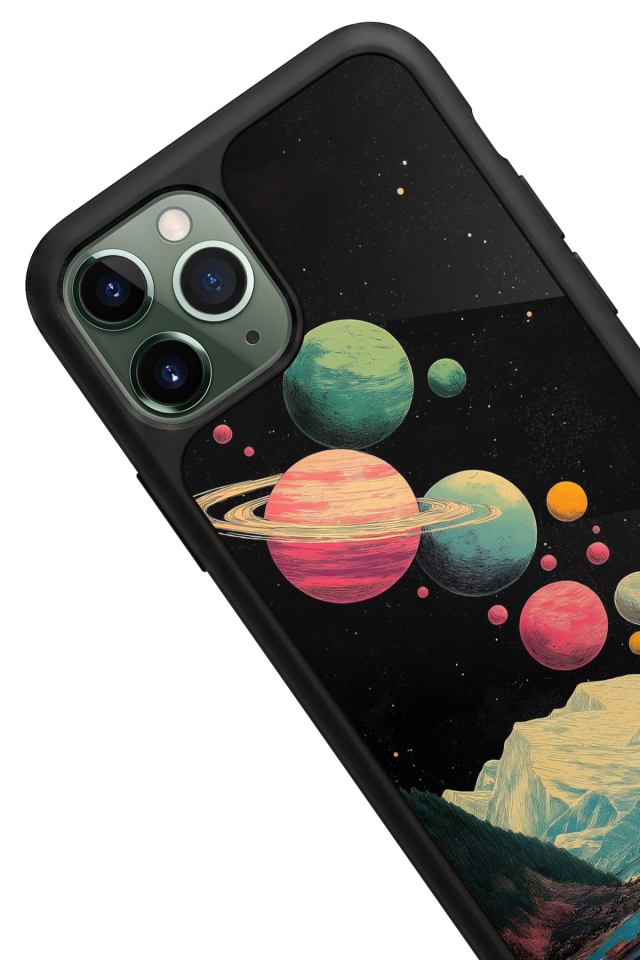 iPhone 11 Pro Max Uyumlu Uzay Tasarımlı Glossy Premium Kılıf