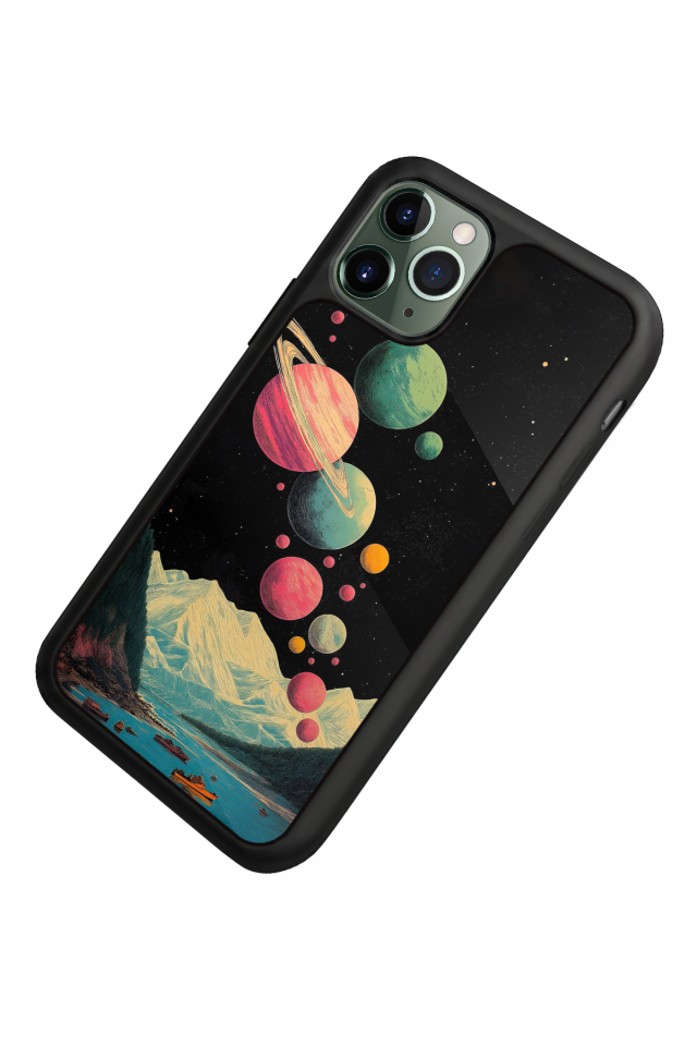 iPhone 11 Pro Max Uyumlu Uzay Tasarımlı Glossy Premium Kılıf