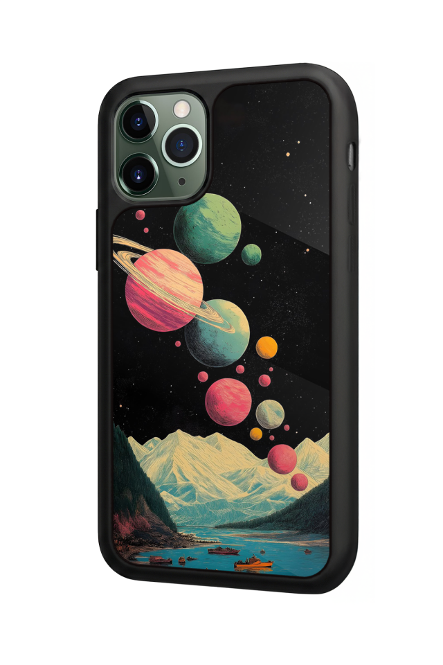 iPhone 11 Pro Max Uyumlu Uzay Tasarımlı Glossy Premium Kılıf