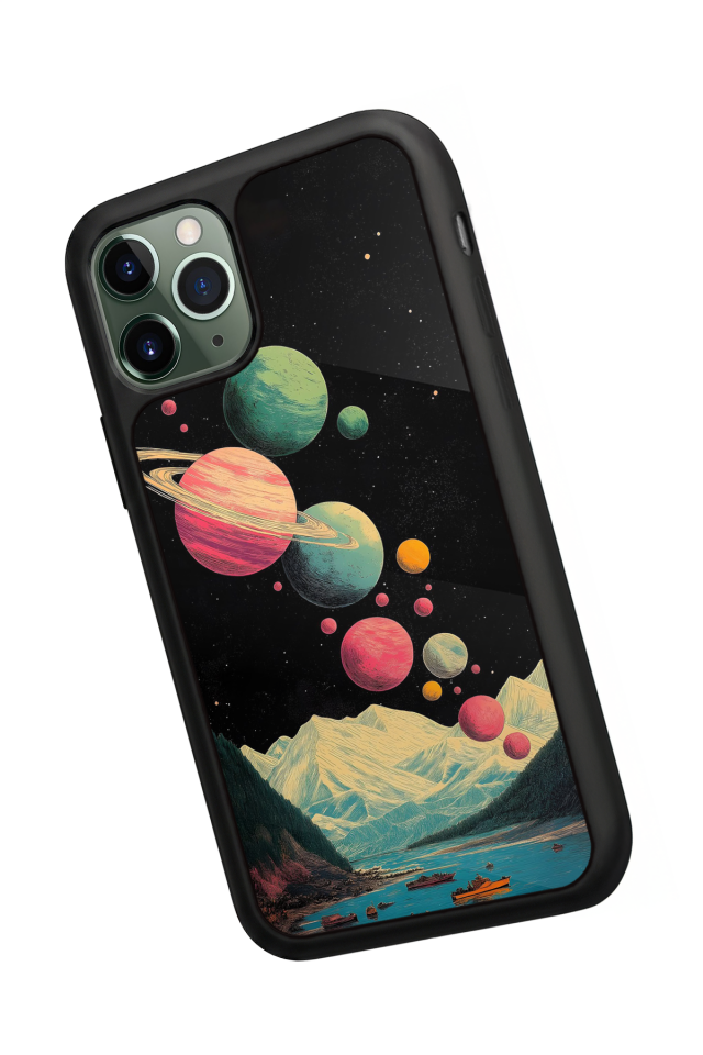 iPhone 11 Pro Max Uyumlu Uzay Tasarımlı Glossy Premium Kılıf