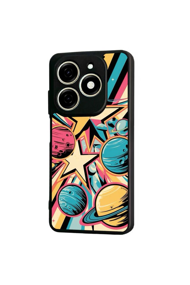 Infınıx Smart 8 Pro Uyumlu Uzay Tasarımlı Glossy Premium Kılıf