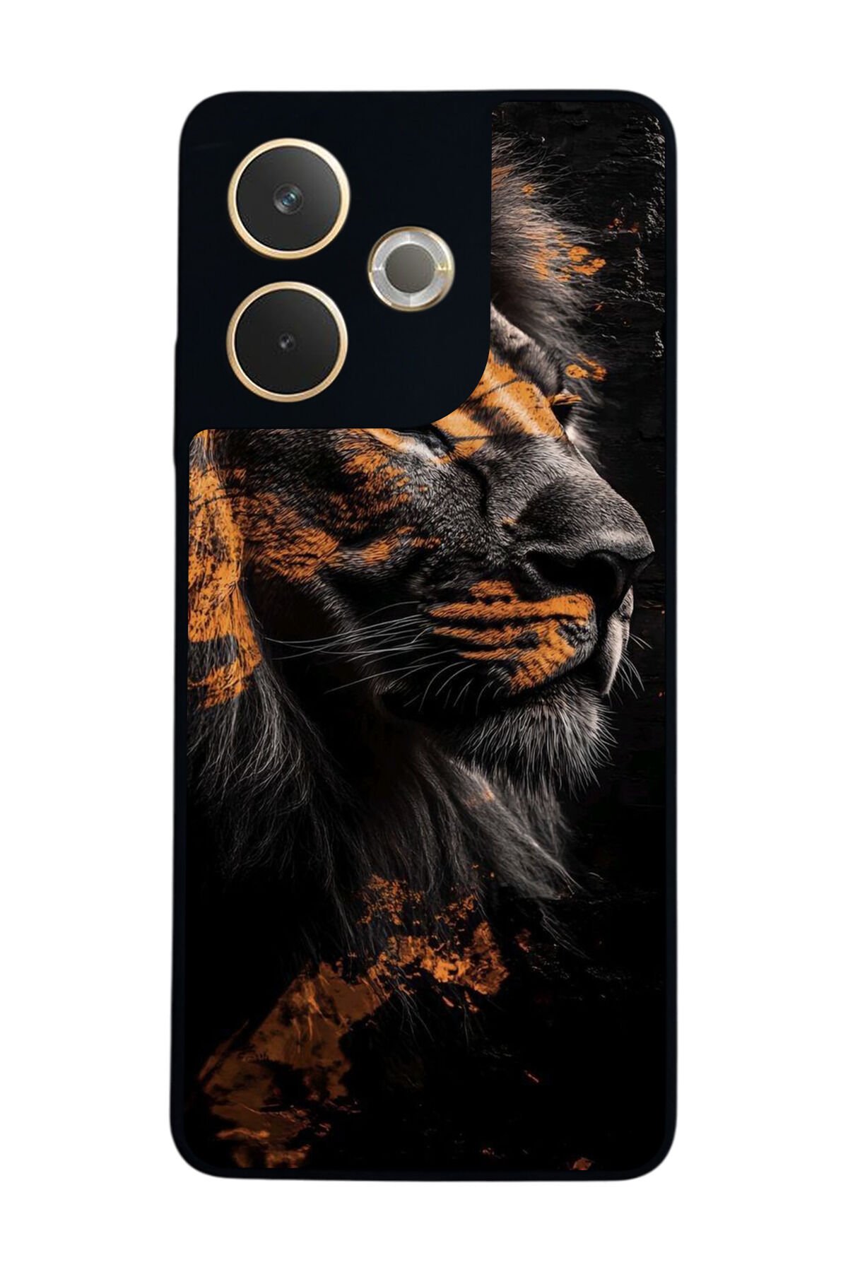 Oppo A5 Pro Uyumlu Aslan Tasarımlı Glossy Premium Kılıf