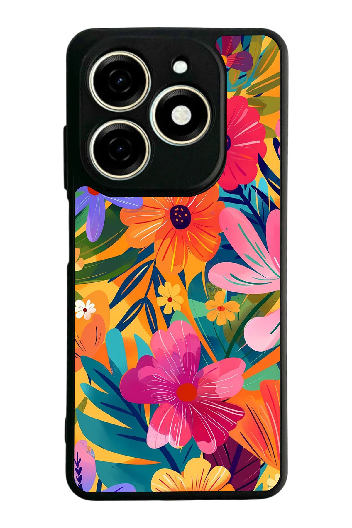 Tecno Spark 20/20C Uyumlu Floral Tasarımlı Glossy Premium Kılıf