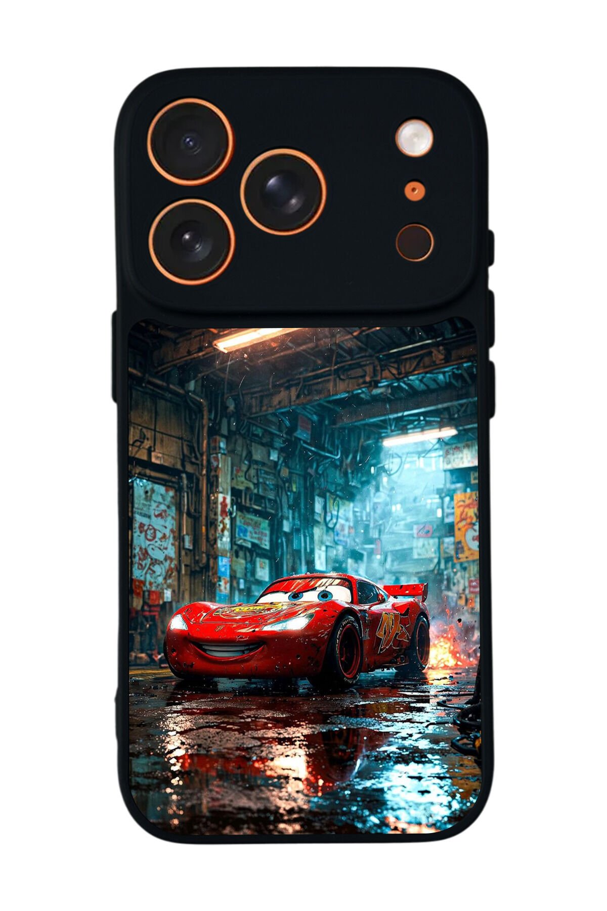 iPhone 17 Pro Max Uyumlu Şimsek McQueen Tasarımlı Glossy Premium Kılıf