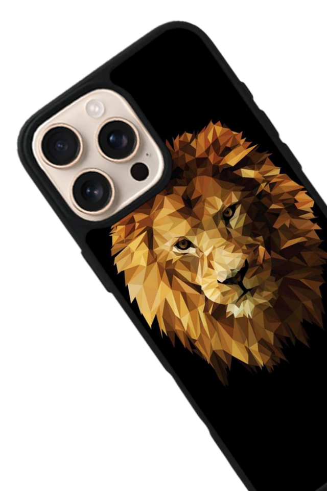 iPhone 16 Pro Uyumlu Aslan Tasarımlı Glossy Premium Kılıf