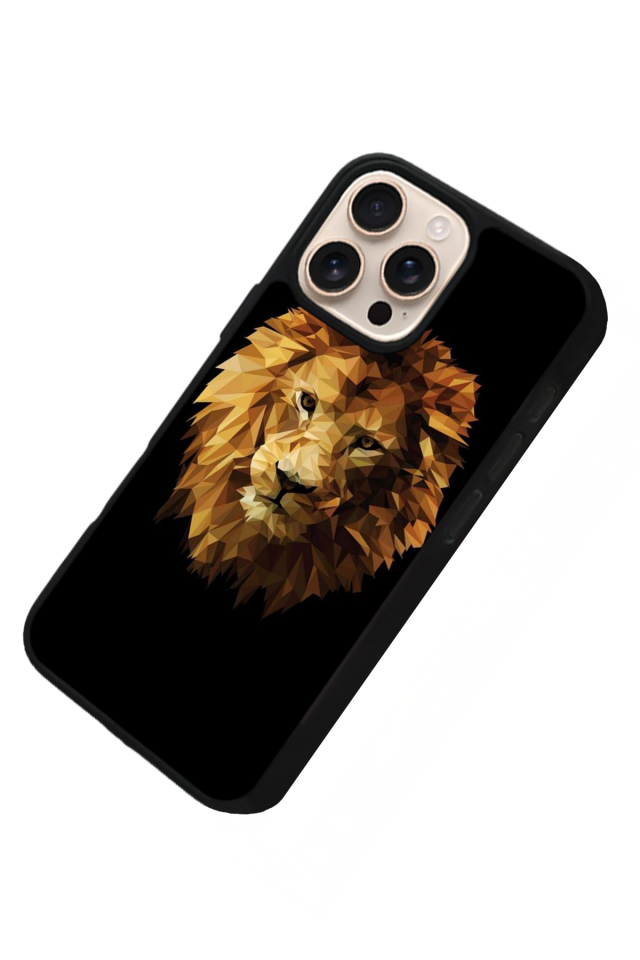 iPhone 16 Pro Uyumlu Aslan Tasarımlı Glossy Premium Kılıf