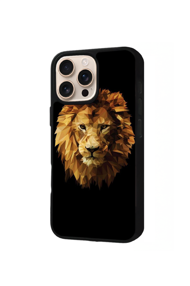 iPhone 16 Pro Uyumlu Aslan Tasarımlı Glossy Premium Kılıf