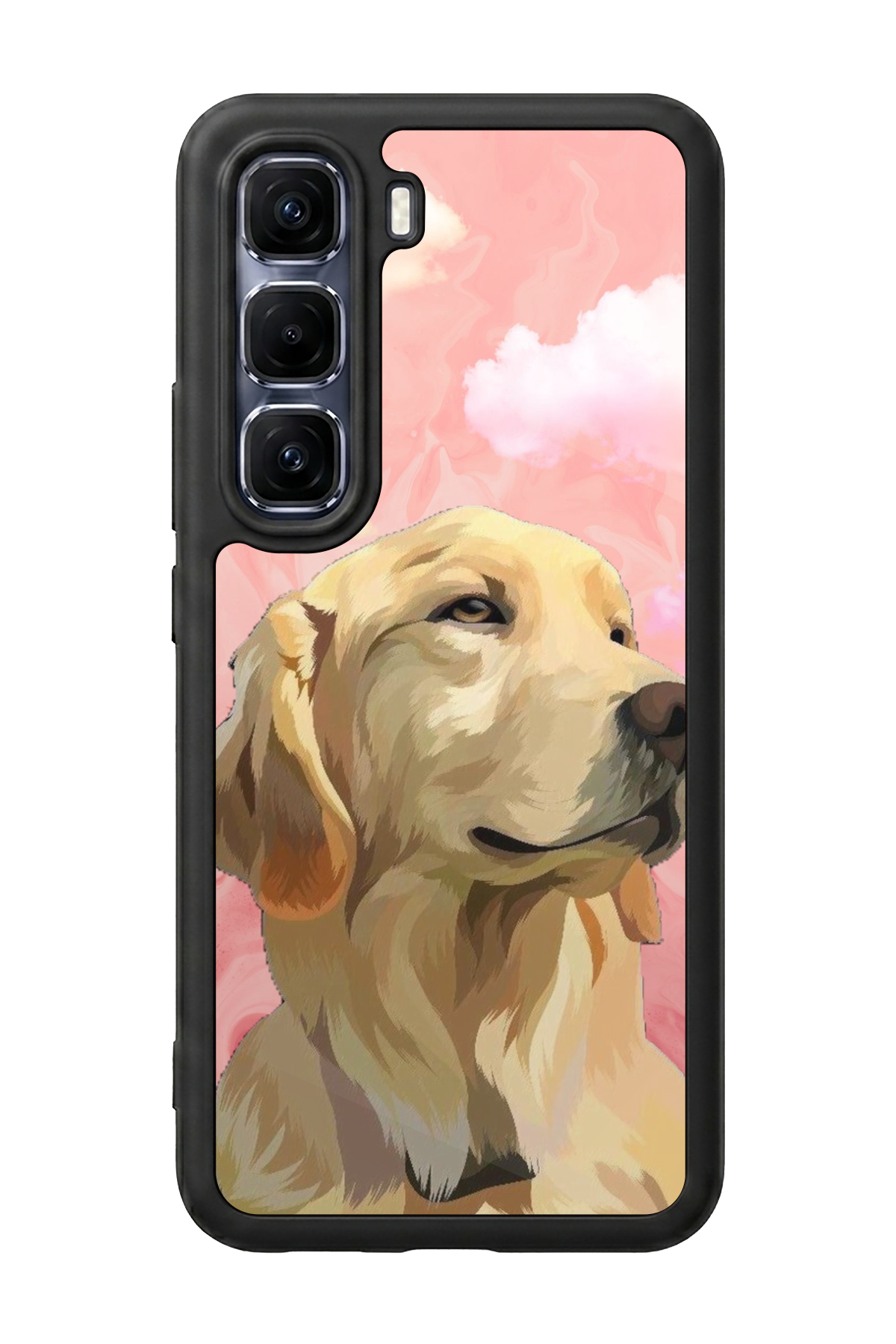 Infinix Hot 60 Pro Plus Uyumlu Golden Kopek Tasarımlı Glossy Premium Kılıf