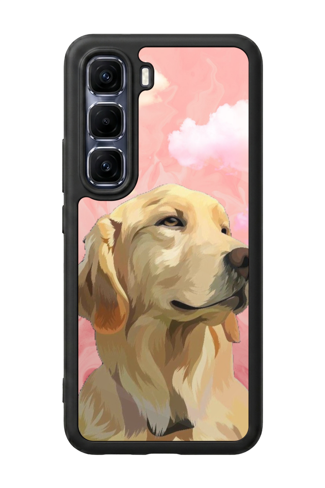 Infinix Hot 60 Pro Plus Uyumlu Golden Kopek Tasarımlı Glossy Premium Kılıf