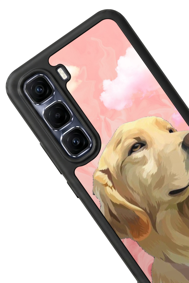 Infinix Hot 60 Pro Plus Uyumlu Golden Kopek Tasarımlı Glossy Premium Kılıf