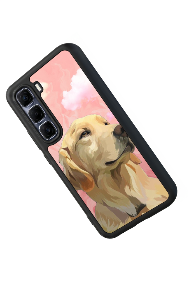 Infinix Hot 60 Pro Plus Uyumlu Golden Kopek Tasarımlı Glossy Premium Kılıf