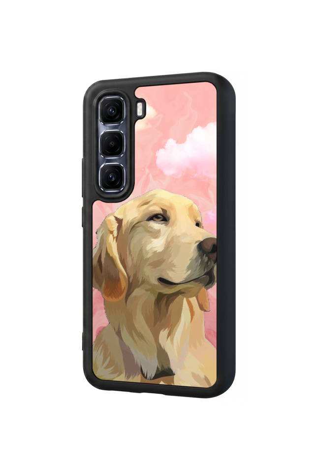Infinix Hot 60 Pro Plus Uyumlu Golden Kopek Tasarımlı Glossy Premium Kılıf