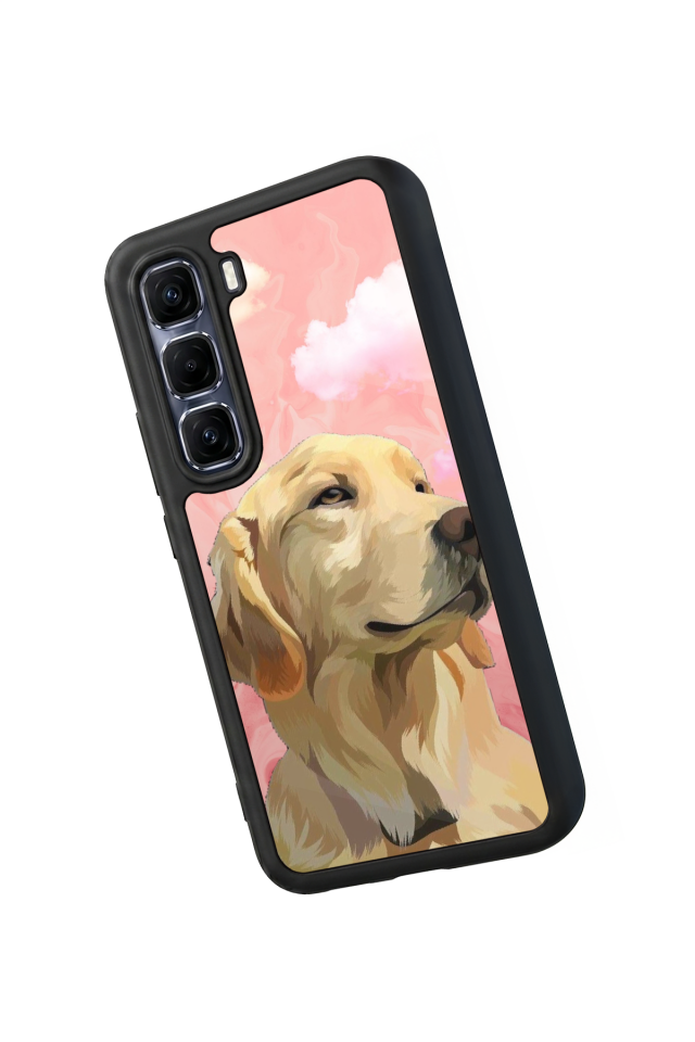 Infinix Hot 60 Pro Plus Uyumlu Golden Kopek Tasarımlı Glossy Premium Kılıf