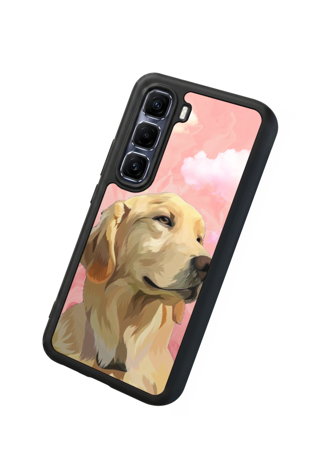 Infinix Hot 60 Pro Plus Uyumlu Golden Kopek Tasarımlı Glossy Premium Kılıf