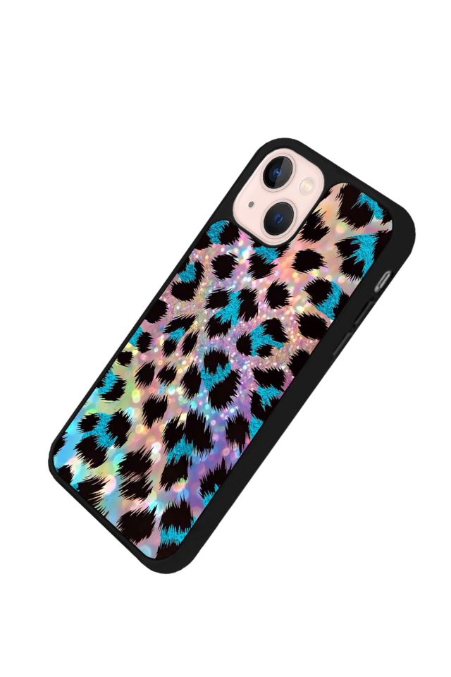 iPhone 14 Plus Uyumlu Hologram Leopar Tasarımlı Glossy Premium Kılıf