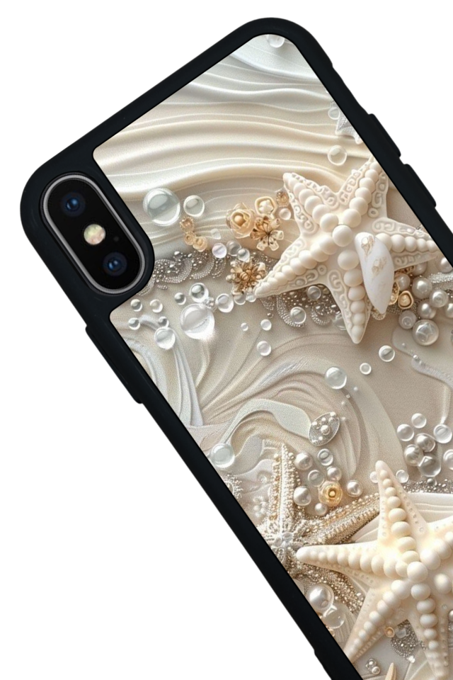 iPhone X/ XS Uyumlu  İnci Tasarımlı Glossy Premium Kılıf
