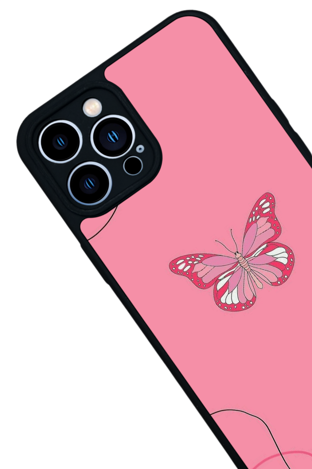 iPhone 12 Pro Max Uyumlu Kelebek Tasarımlı Glossy Premium Kılıf