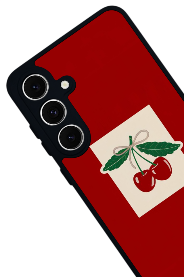 Samsung Galaxy S24 FE Uyumlu Kiraz Tasarımlı Glossy Premium Kılıf