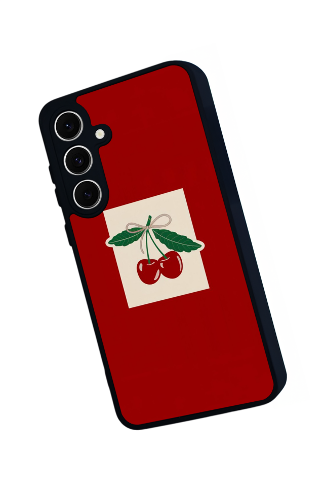 Samsung Galaxy S24 FE Uyumlu Kiraz Tasarımlı Glossy Premium Kılıf