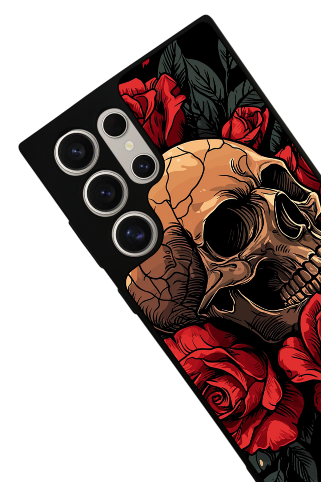 Samsung Galaxy S22 Ultra Uyumlu KuruKafa Tasarımlı Glossy Premium Kılıf