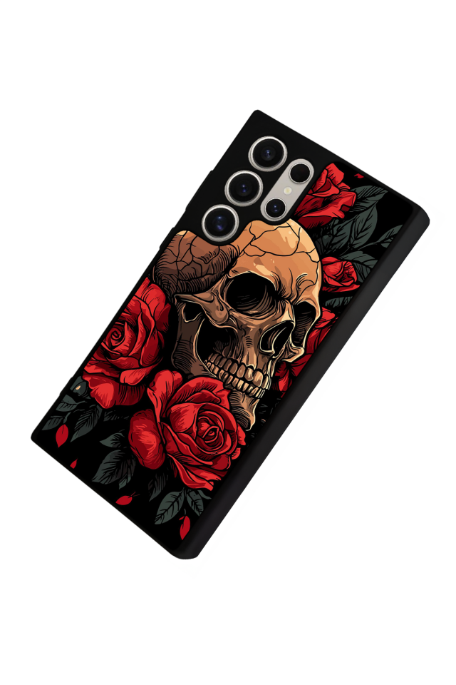 Samsung Galaxy S22 Ultra Uyumlu KuruKafa Tasarımlı Glossy Premium Kılıf