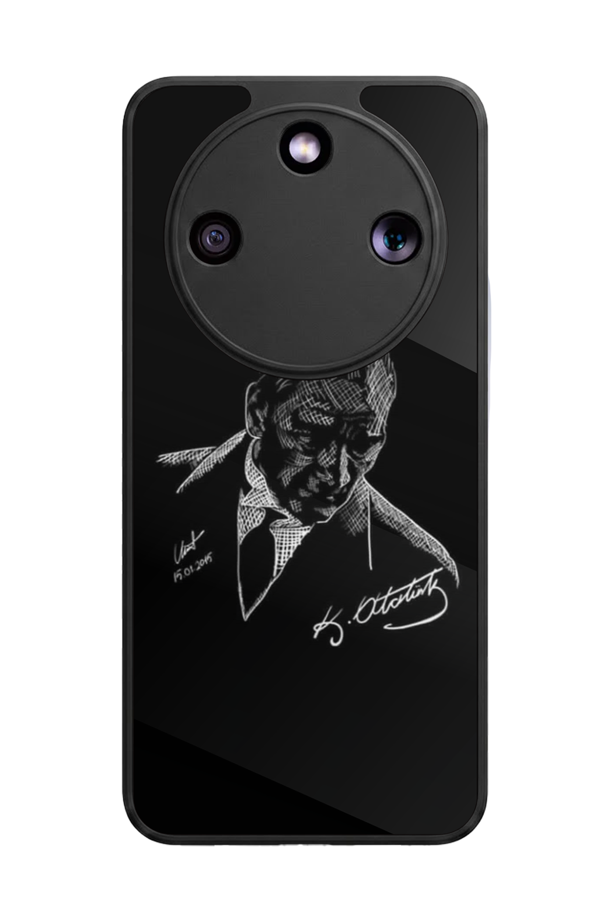 Honor Magic 8 Lite Uyumlu Mustafa Kemal Ataturk Tasarımlı Glossy Premium Kılıf