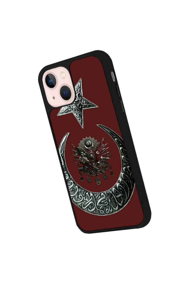 iPhone 14 Plus Uyumlu Osmanli Tugrasi Tasarımlı Glossy Premium Kılıf
