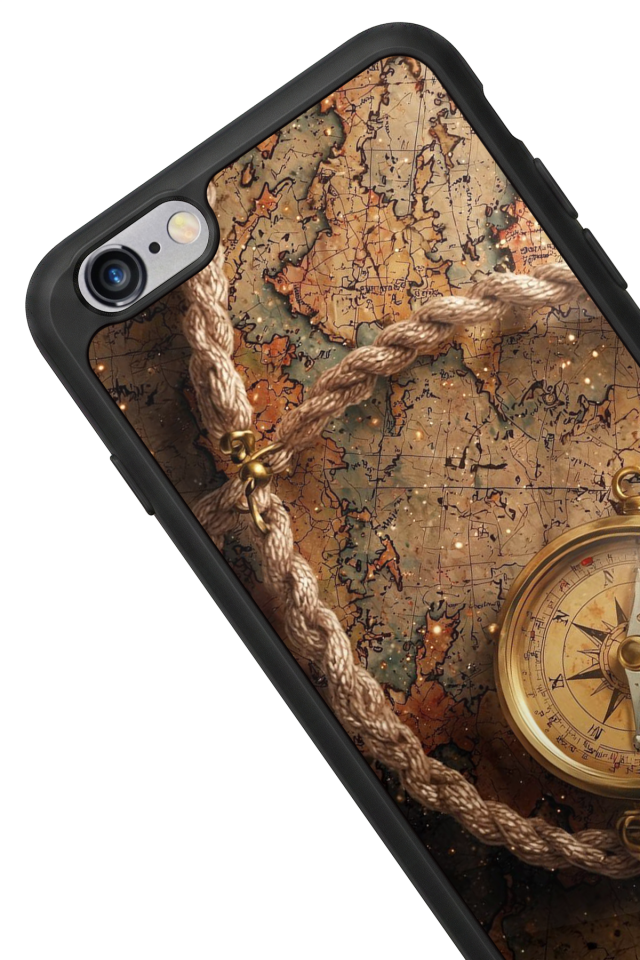 iPhone 6 Plus Uyumlu Pusula Tasarımlı Glossy Premium Kılıf