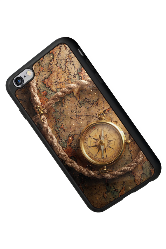 iPhone 6 Plus Uyumlu Pusula Tasarımlı Glossy Premium Kılıf
